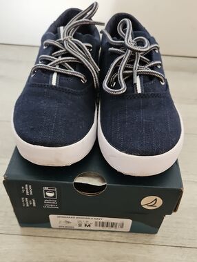 Sperry Kids Navy Washable Canvas Lace-Up Spinnaker Shoes